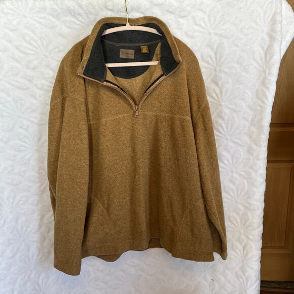 St. John’s Bay brown quarter zip fleece long sleeve preowned good condition - Picture 1 of 5